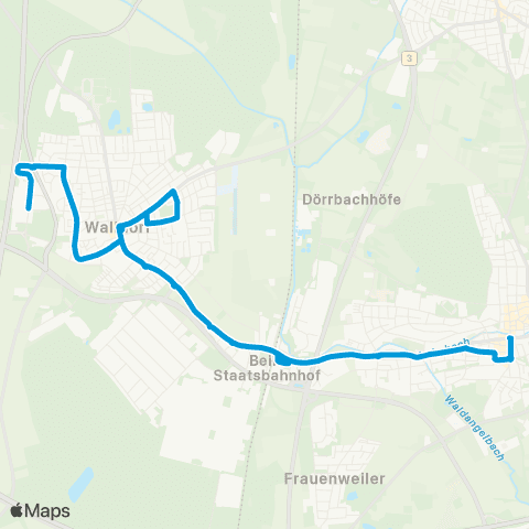 SWEG Walldorf IKEA - Wiesloch-Walldorf Bf - Wiesloch map