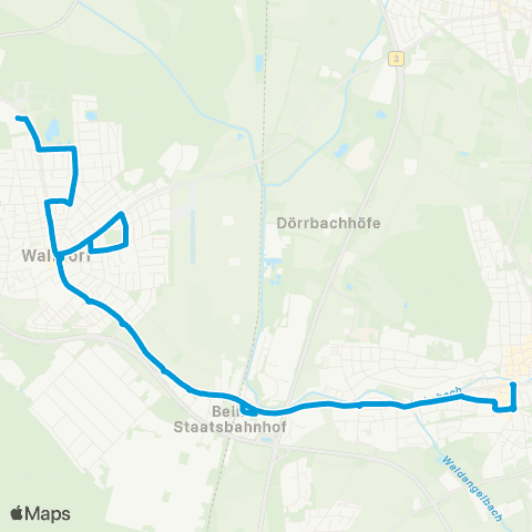 SWEG Walldorf Schulzentrum - Wiesloch-Walldorf Bf - Wiesloch map