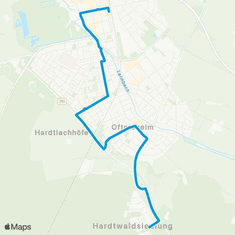SWEG Oftersheim - Schwetzingen map