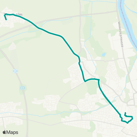 Verkehrsverbund Rhein-Neckar Worms Hbf / ZOB - Neuhausen - Herrnsheim - Abenheim map