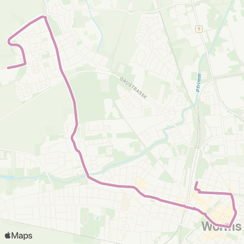 Verkehrsverbund Rhein-Neckar Worms Hbf / ZOB - Hochheim - Herrnsheim - Klinikum Worms map