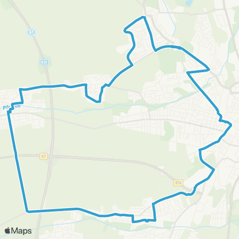 Verkehrsverbund Rhein-Neckar Pfeddersheim - Leiselheim - Herrnsheim - Neuhausen - Hbf West - Horchheim - Pfeddersheim map