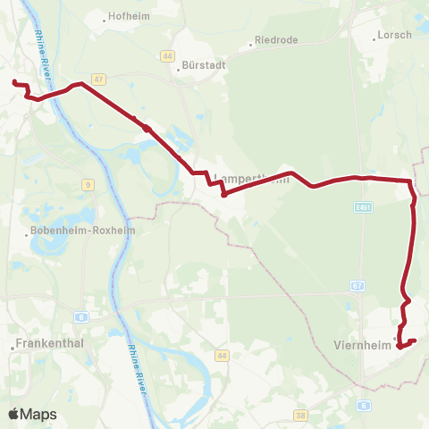 Verkehrsverbund Rhein-Neckar Worms - Lampertheim - Hüttenfeld - Viernheim / Heppenheim map
