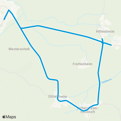Verkehrsverbund Rhein-Neckar Hofheim - Nordheim - Wattenheim - Biblis map