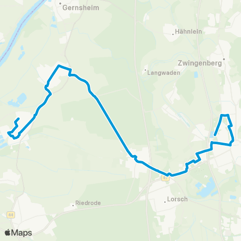 Verkehrsverbund Rhein-Neckar Biblis - Groß-Rohrheim - Einhausen - Bensheim map