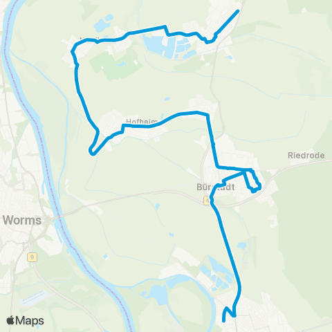 Verkehrsverbund Rhein-Neckar Lampertheim - Bürstadt - Biblis - Groß-Rohrheim map