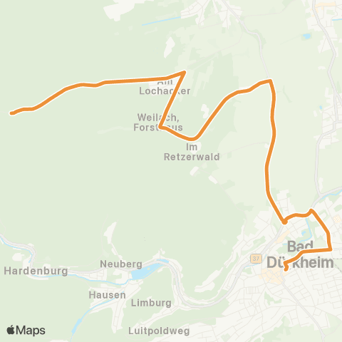 Stadtwerke Bad Dürkheim GmbH Bad Dürkheim Bahnhof - Lindemannsruhe map