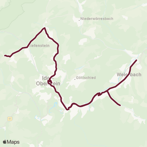 Stadtwerke Eberbach Eberbach Bahnhof - Brockenhof - Ledigsberg und zurück map
