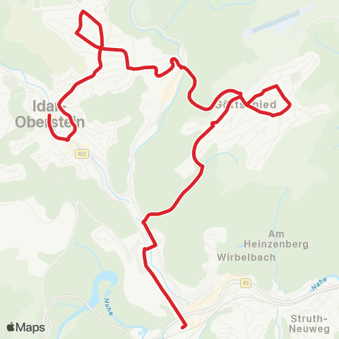 Stadtwerke Eberbach Eberbach Bf - Hohenstaufenstraße - Eberbach Nord - Eberbach Bf map