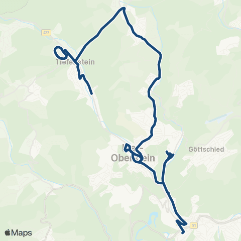 Stadtwerke Eberbach Eberbach Bf - Böser Berg - Igelsbach - Böser Berg - Eberbach Bf map