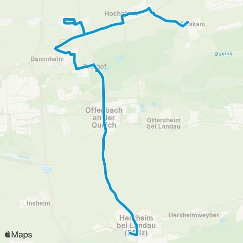 Verkehrsverbund Rhein-Neckar Herxheim - Offenbach - Bellheim / Bornheim - Essingen - Hochstadt - Zeiskam map