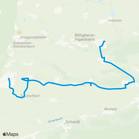 Verkehrsverbund Rhein-Neckar Rohrbach - Steinweiler - Winden - Bad Bergzabern - Böllenborn map