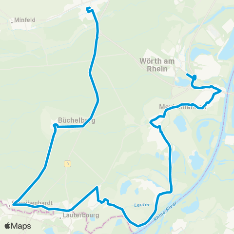Verkehrsverbund Rhein-Neckar Kandel - Scheibenhardt - Berg - Wörth map