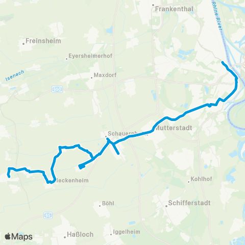 Verkehrsverbund Rhein-Neckar Ludwigshafen - Dannstadt - Assenheim - Rödersheim - Meckenheim - Deidesheim - Ruppertsberg map