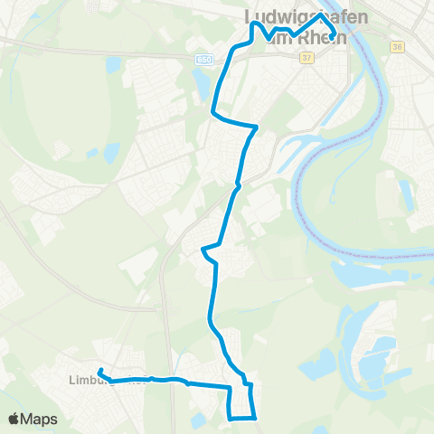 Verkehrsverbund Rhein-Neckar (Ludwigshafen - ) Rheingönheim - Neuhofen - Limburgerhof map