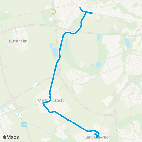 Verkehrsverbund Rhein-Neckar Limburgerhof - Mutterstadt - Oggersheim map