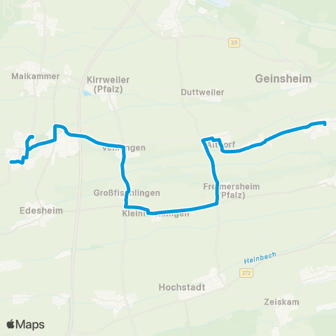 Verkehrsverbund Rhein-Neckar Edenkoben - Venningen - Freimersheim - Gommersheim map