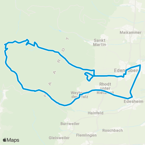 Verkehrsverbund Rhein-Neckar Edenkoben - Villa Ludwigshöhe / Sesselbahn - Amicitia Hütte map