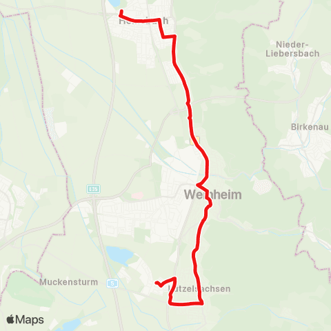 DB Regio Hohensachsen - Weinheim - Hemsbach map