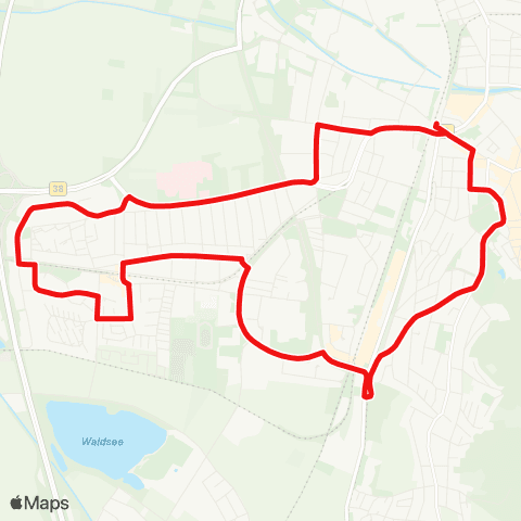 DB Regio Ringlinie: Hbf - Krankenhaus GRN - Weststadt - Hermannshof - Hbf map
