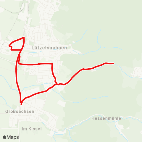 DB Regio Großsachsen - Ritschweier - Lützelsachsen - Großsachsen map