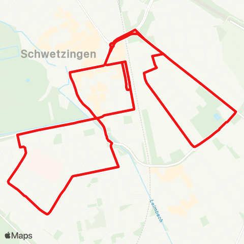 DB Regio Stadtbus Schwetzingen: Bahnhof - Schälzig - Bellamar - Bahnhof map