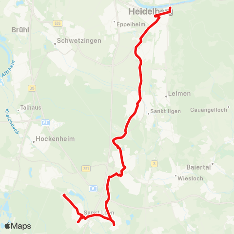DB Regio Heidelberg - Sandhausen - Walldorf - St. Leon-Rot map