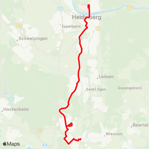 DB Regio HD-Neuenheim - Sandhausen - Walldorf - Wiesloch-Walldorf Bf map