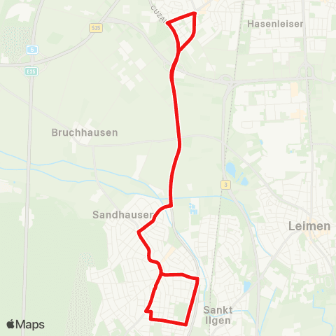 DB Regio HD Kirchheim Rathaus - Sandhausen Schulzentrum - HD Kirchheim Rathaus map