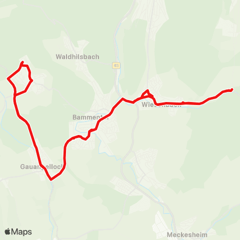DB Regio Wiesenbach - Reilsheim - Gauangelloch - Gaiberg map