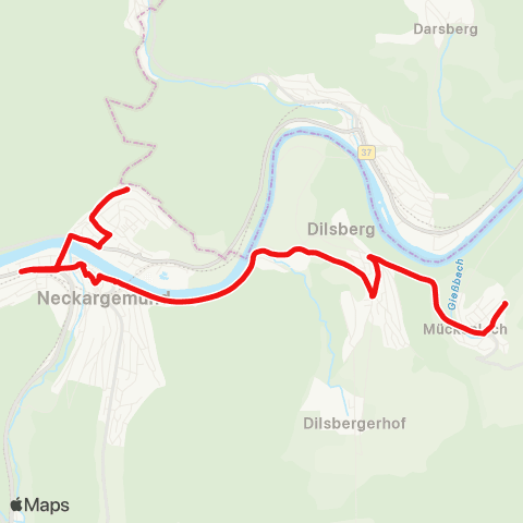 DB Regio Mückenloch - Dilsberg - Neckargemünd - Kleingemünd map