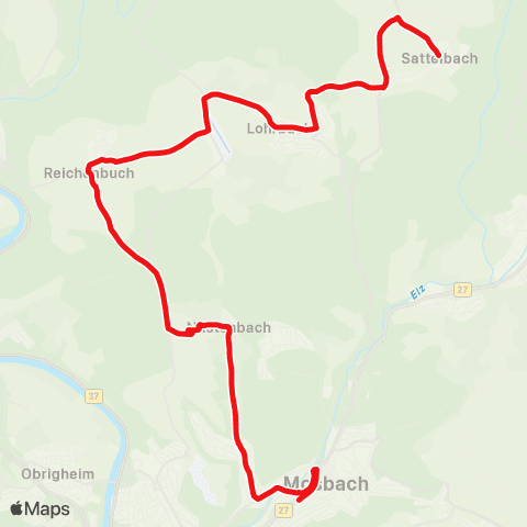 DB Regio Mosbach - Reichenbuch - Sattelbach map