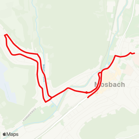 DB Regio Mosbach - Masseldorn - Mosbach map