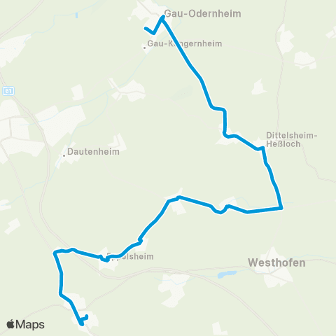 Verkehrsverbund Rhein-Neckar Ober-Flörsheim - Eppelsheim - Osthofen / Gau-Odernheim map