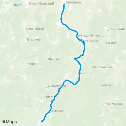 VRN Reinheim - Reichelsheim - Fürth map