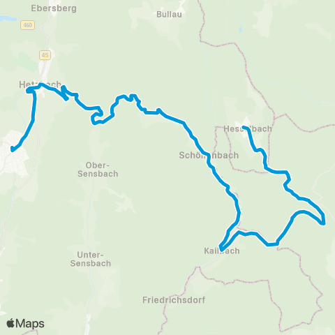 Verkehrsverbund Rhein-Neckar Beerfelden - Hesselbach - Gaimühle - Eberbach map