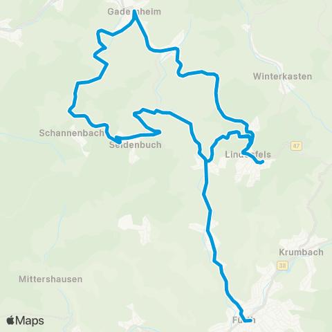 Verkehrsverbund Rhein-Neckar (Rimbach) - Fürth - Schlierbach - Lindenfels - Gadernheim map