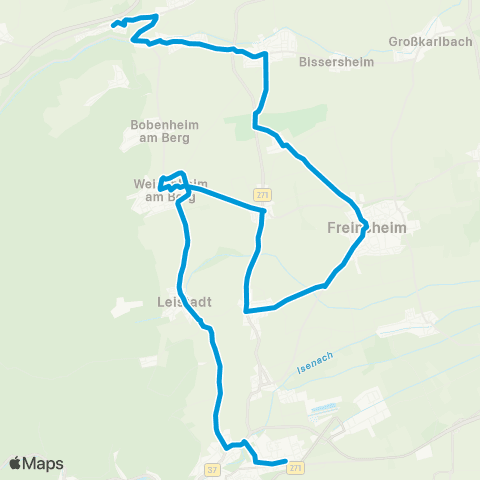 Verkehrsverbund Rhein-Neckar Neuleiningen / Battenberg - Freinsheim - Weisenheim / Berg - Bad Dürkheim Triftweg map