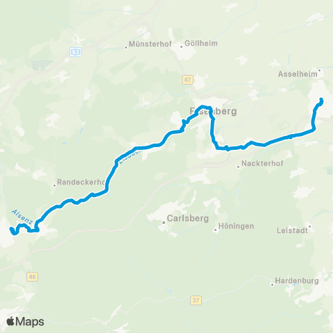 Verkehrsverbund Rhein-Neckar Grünstadt - Hettenleidelheim - Eisenberg - Ramsen - Enkenbach map