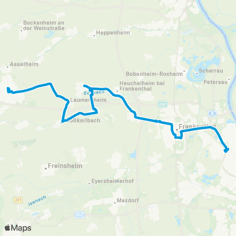 Verkehrsverbund Rhein-Neckar Grünstadt - Obersülzen - Gerolsheim - Dirmstein - Heßheim - Frankenthal - (LU BASF) map