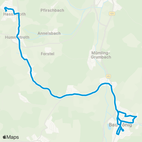 VRN Hassenroth - Brombachtal - Bad König - Michelstadt map