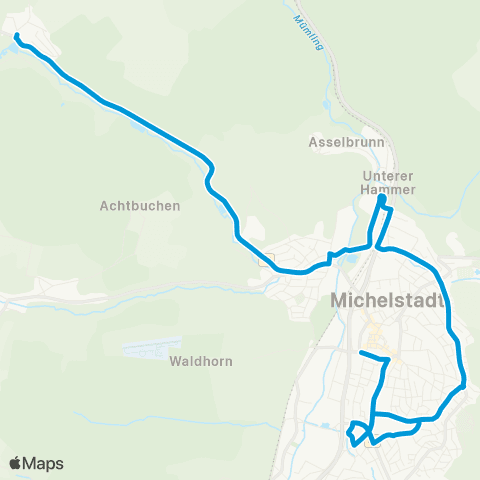 VRN Rehbach - Michelstadt - Erbach map
