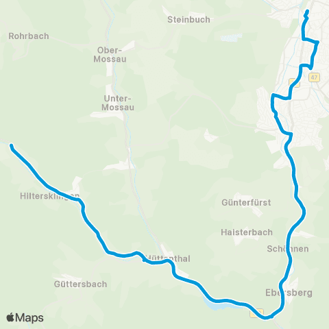VRN Hiltersklingen - Hüttenthal - Marbach - Erbach / Michelstadt map