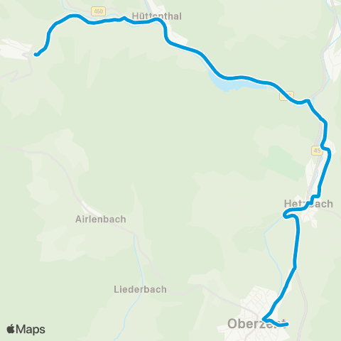Verkehrsverbund Rhein-Neckar Beerfelden - Hesselbach - Gaimühle - Eberbach map
