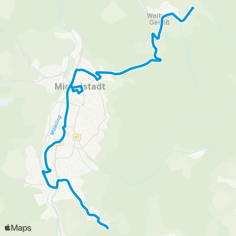 VRN Bullau - Erlenbach - Erbach - Michelstadt map