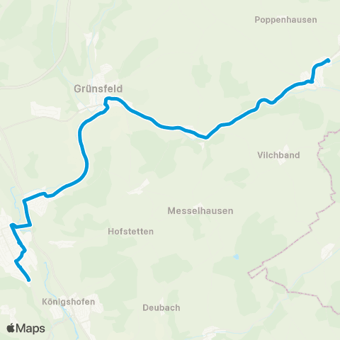 SWEG Wittighausen - Grünsfeld - Lauda map