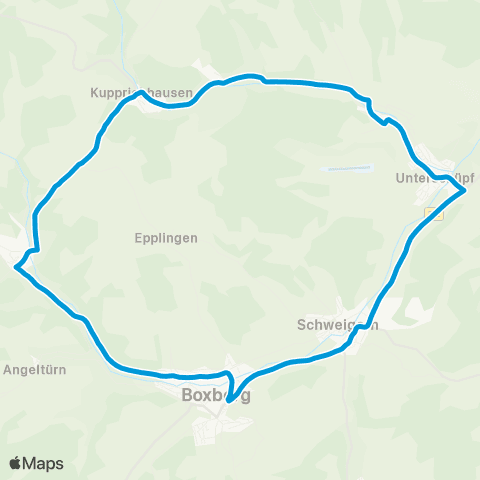 SWEG Boxberg - Kupprichhausen - Unterschüpf - Boxberg map