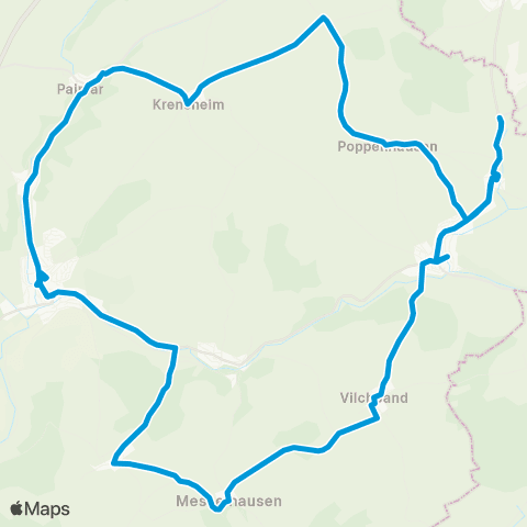 Verkehrsverbund Rhein-Neckar Ringverkehr Grünsfeld - Zimmern - Wittighausen - Paimar - Grünsfeld map