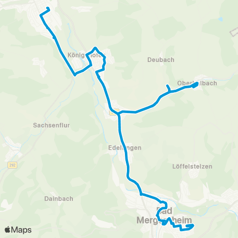 SWEG Bad Mergentheim - Königshofen - Lauda map