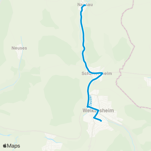 Verkehrsverbund Rhein-Neckar Weikersheim - Elpersheim - Nassau - Lichtenhöfe map